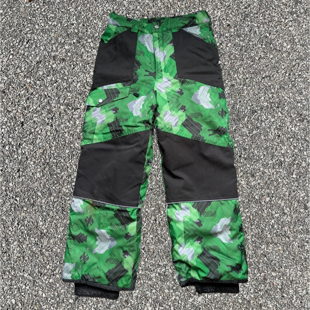 Monster Boys' Performance Ski and Snow Pants - Green Camo